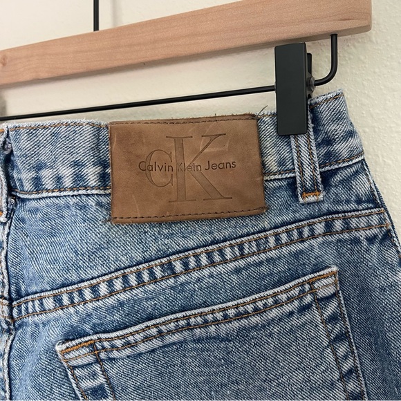 Calvin Klein vintage 5 pocket womens Light Blue Denim Jeans Straight Leg Size 14 - Picture 5 of 10